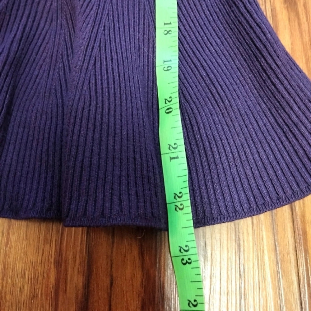 Grace Elements Elegant Purple Ribbed Peplum Top Size Petite Small NWT