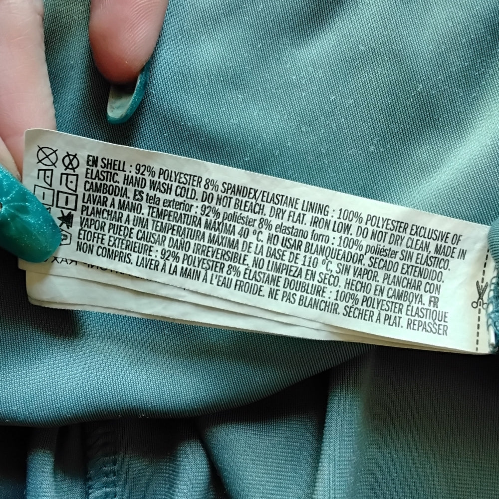 Forever 21 Blue Velvet Halter Mini Dress – Crisscross Back, Flared Skirt, Size L