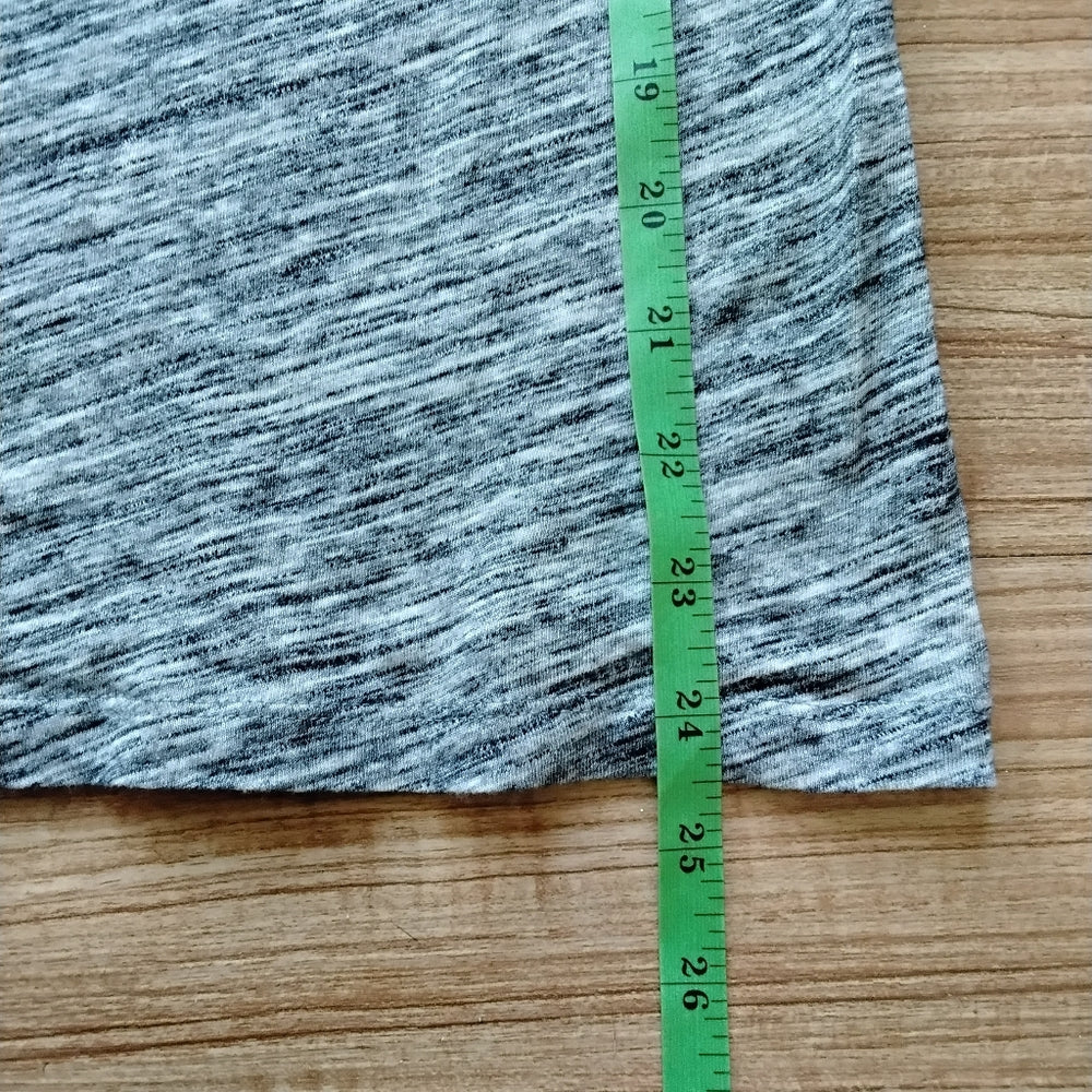 LOFT Heather Gray Cotton Top w/ Black Bow Trim – Size M