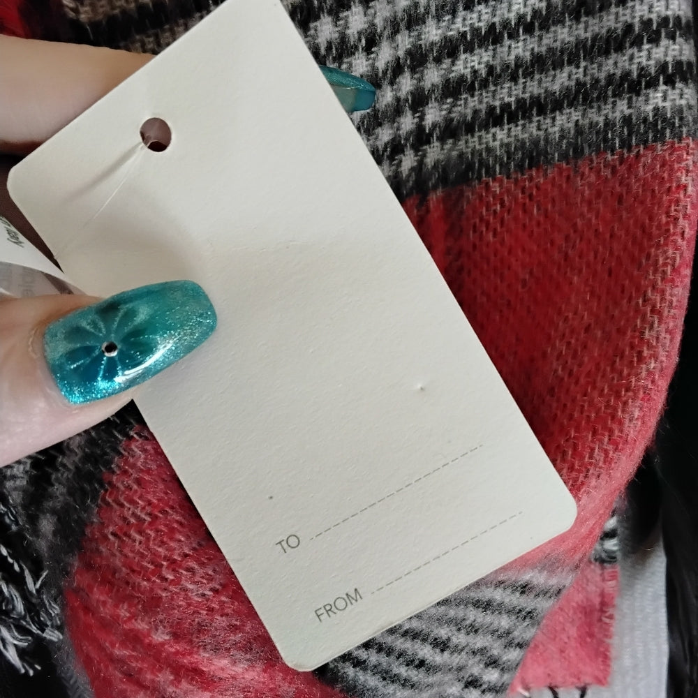 Italian Plaid Scarf Orange, White, & Black NWT – Accessori Italiani Luxe Winter