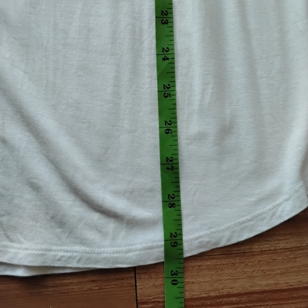 LOFT White Sleeveless Boho Top w/Pastel Tassels Sz XL