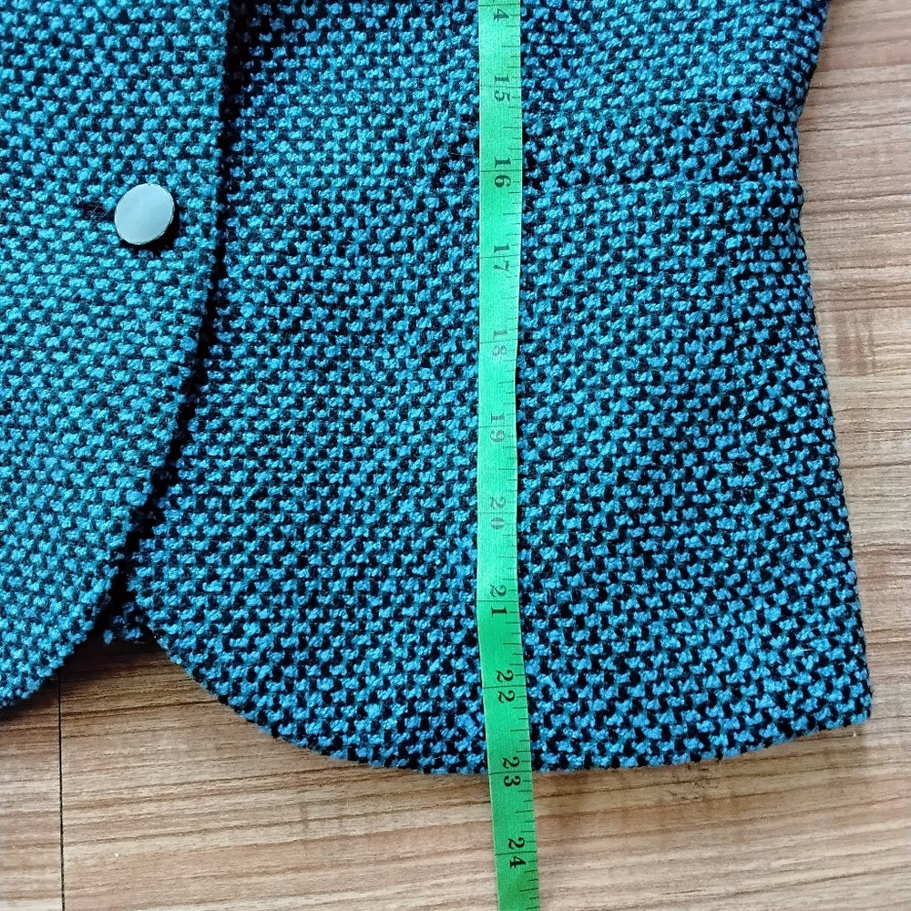 Calvin Klein Tailored Blue Houndstooth Blazer Sz 6