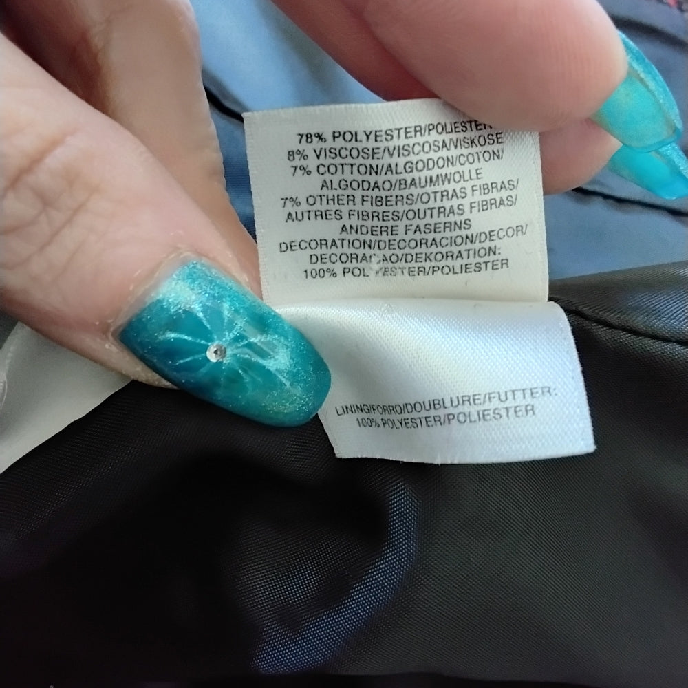 Kasper Tailored Deep Red & Black Trim Textured Blazer Sz 2P