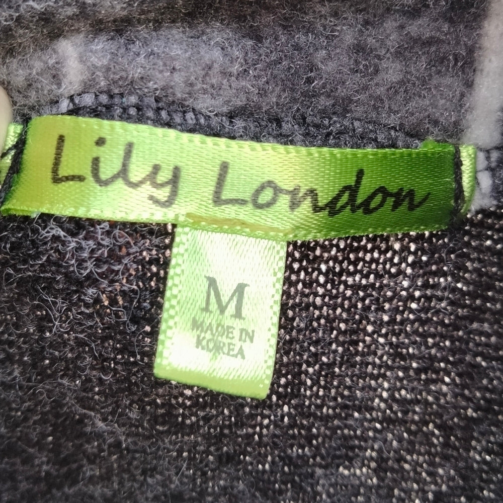 Lily London Super Warm & Cozy Cowl Neck Dress with Abstract Plaid Accents Sz Medium