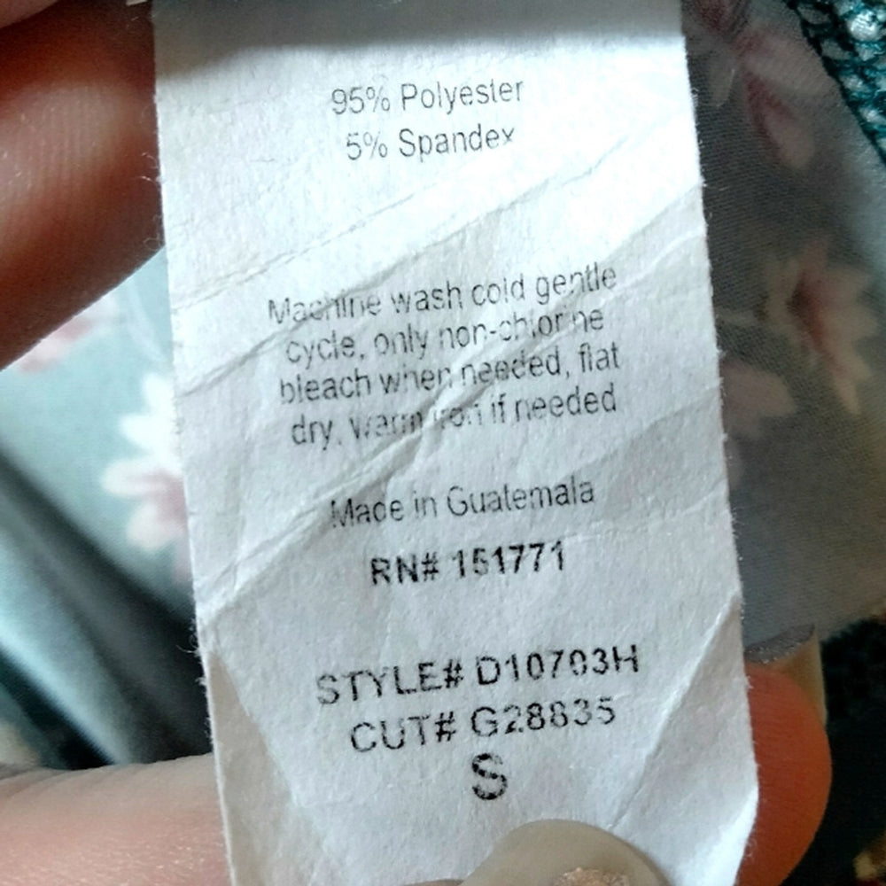 Kaileigh Green V-Neck Wrap-Style Floral Mini Dress Size  Small