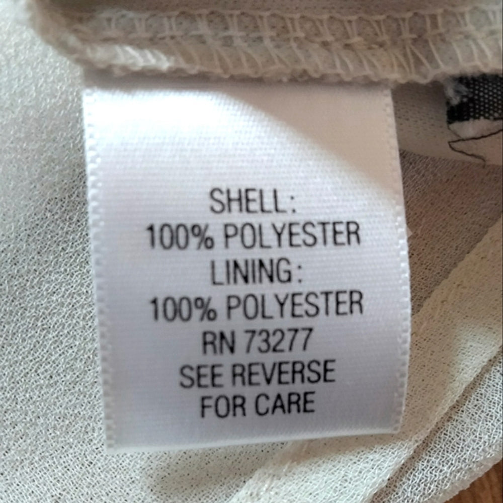 Simply Vera Vera Wang Charming Cream Belted Mini Sleeveless Dress Sz Small