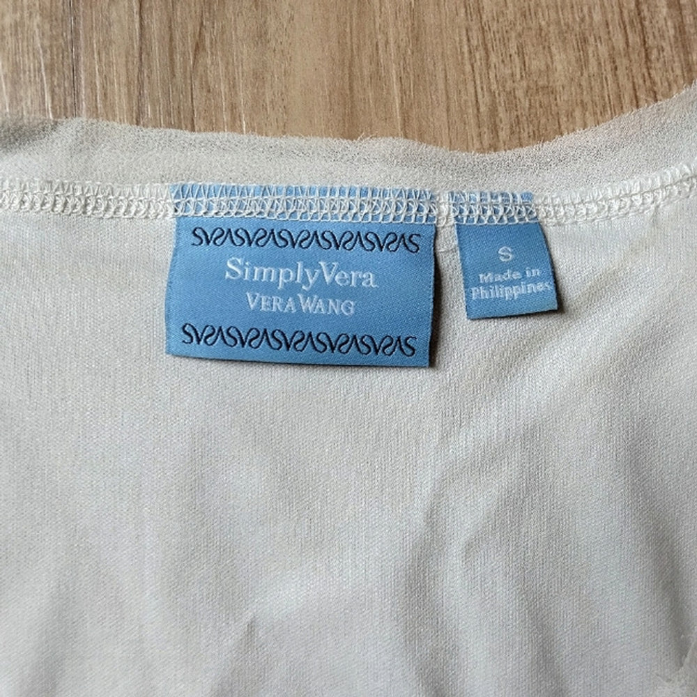 Simply Vera Vera Wang Charming Cream Belted Mini Sleeveless Dress Sz Small