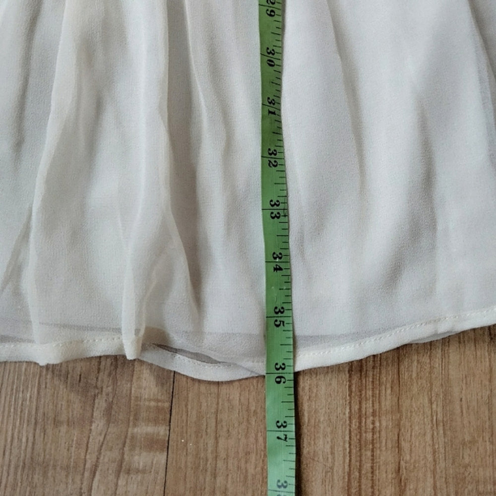 Simply Vera Vera Wang Charming Cream Belted Mini Sleeveless Dress Sz Small