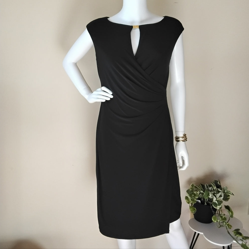 Lauren Ralph Lauren Black Knee-Length Dress - Size 10