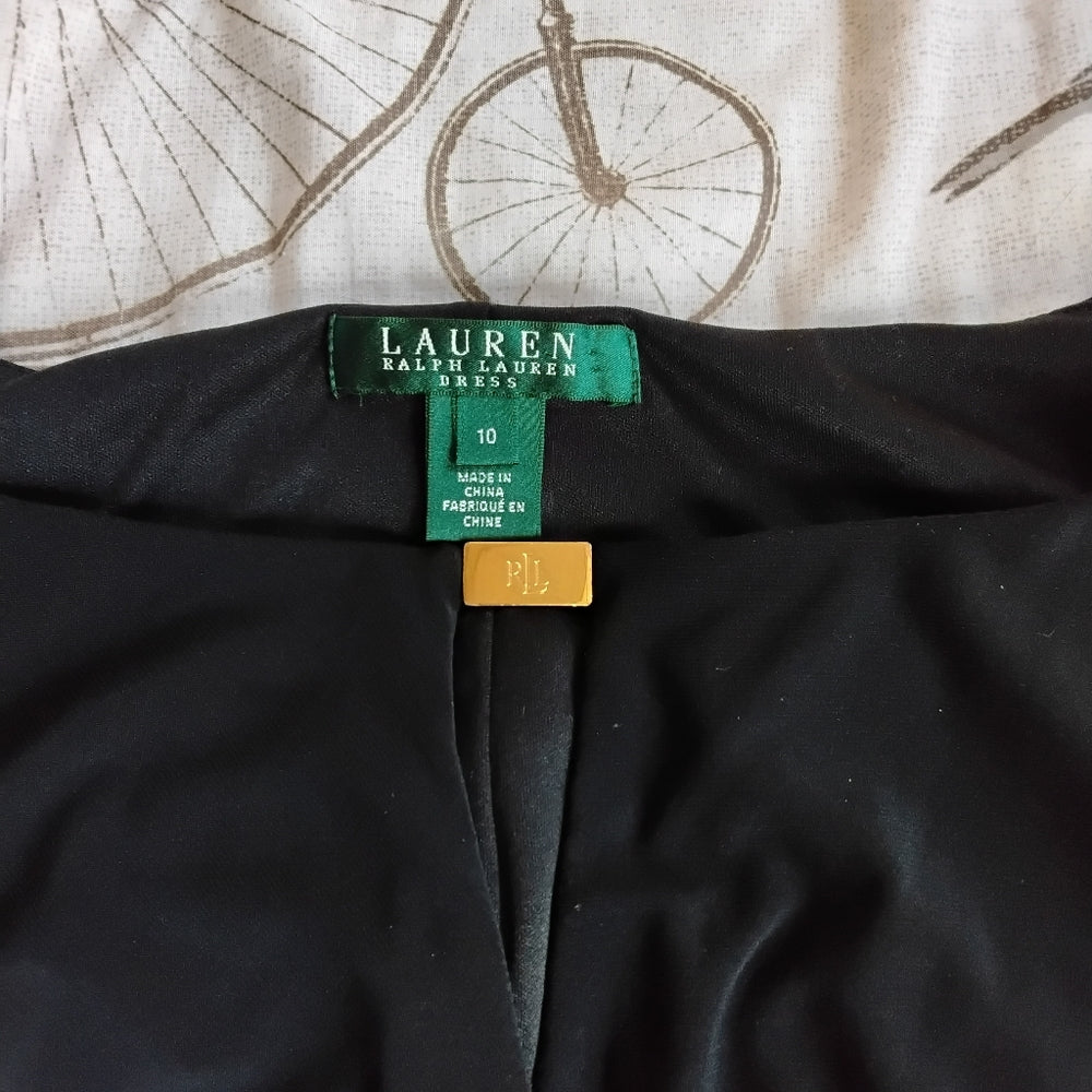 Lauren Ralph Lauren Black Knee-Length Dress - Size 10
