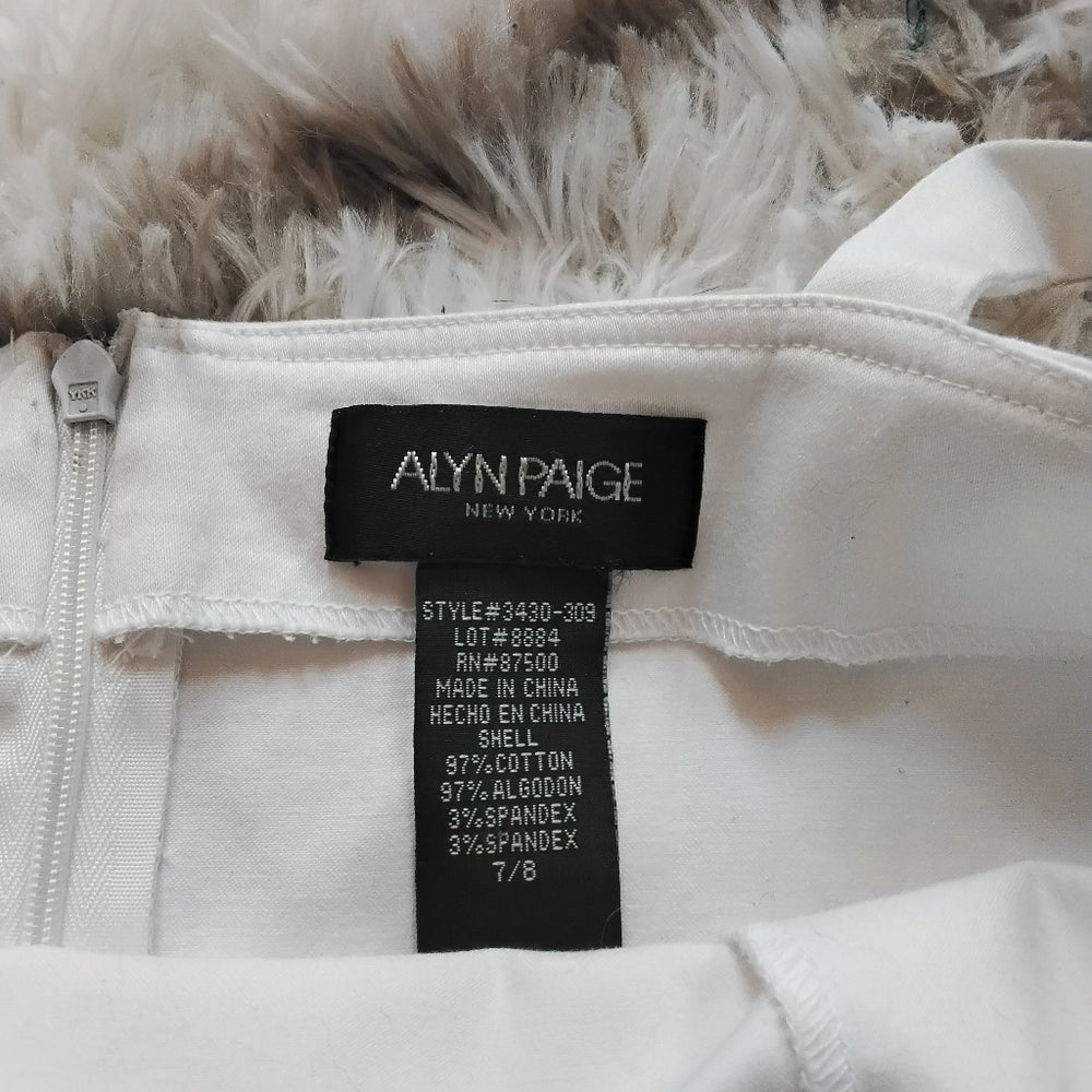 ALYN PAIGE White & Purple Floral Midi Dress – Size 7/8