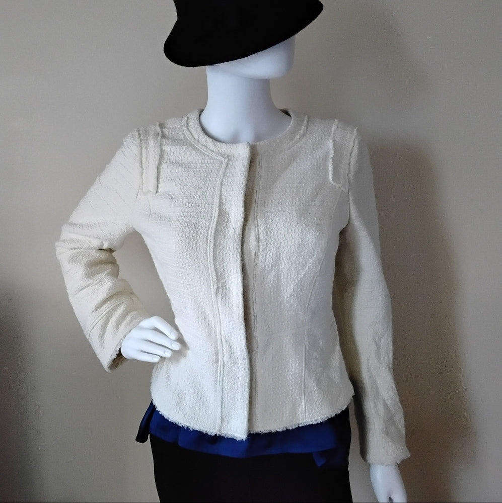 White House Black Market Textured Button-Front Jacket – Size 6