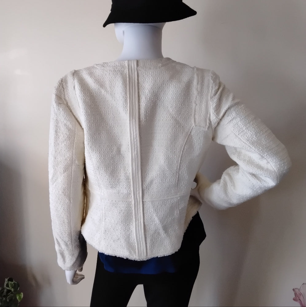 White House Black Market Textured Button-Front Jacket – Size 6