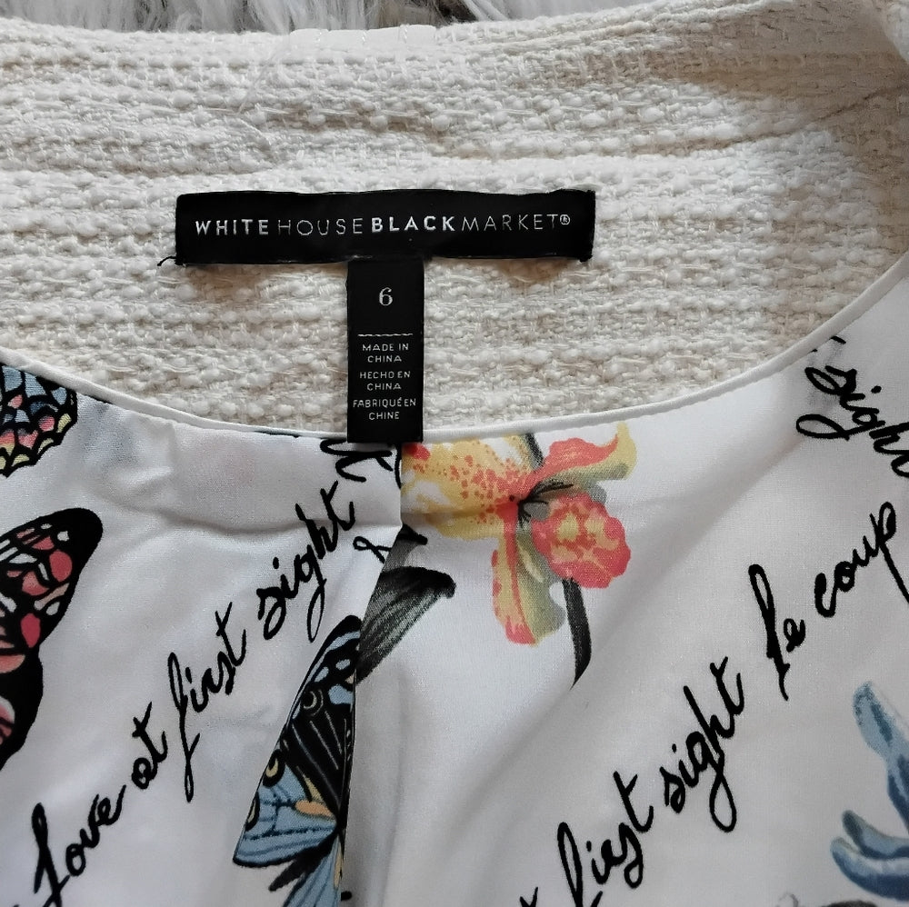 White House Black Market Textured Button-Front Jacket – Size 6