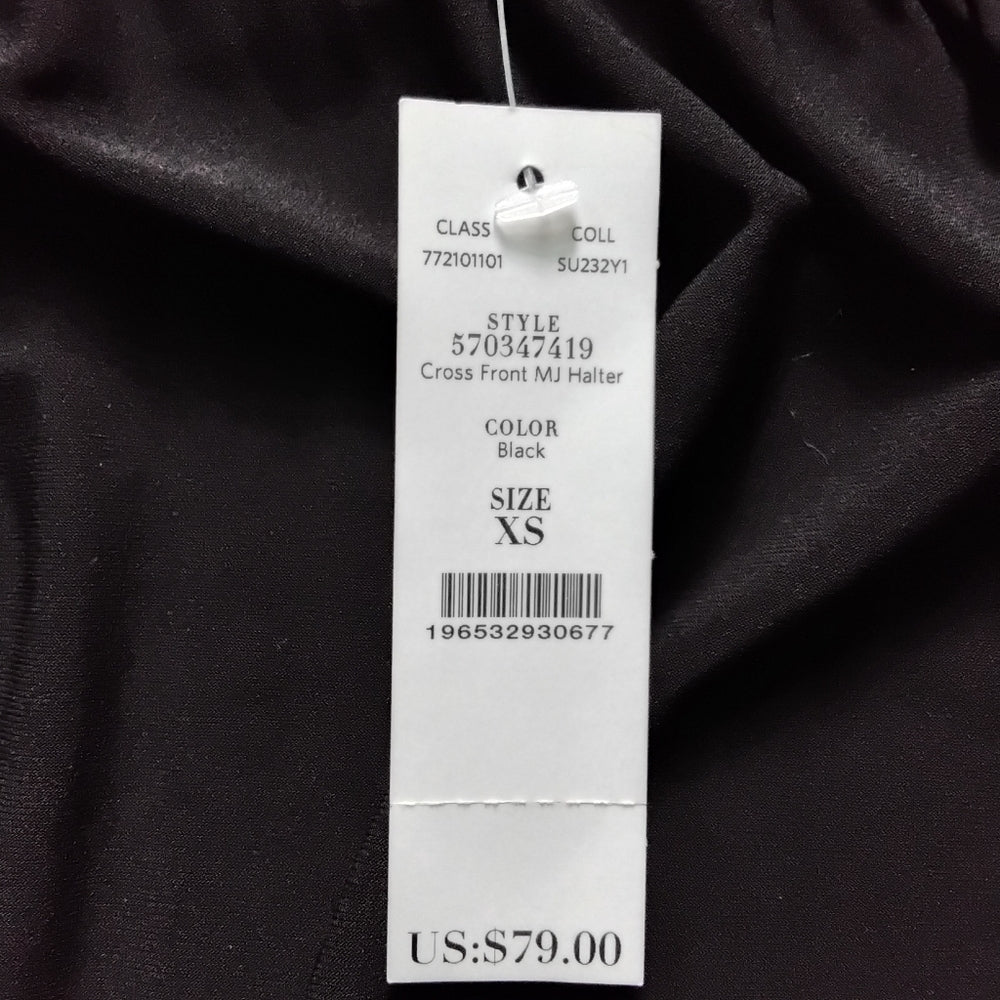 White House Black Market Cross Front Halter Tunic – Black XS, NWT