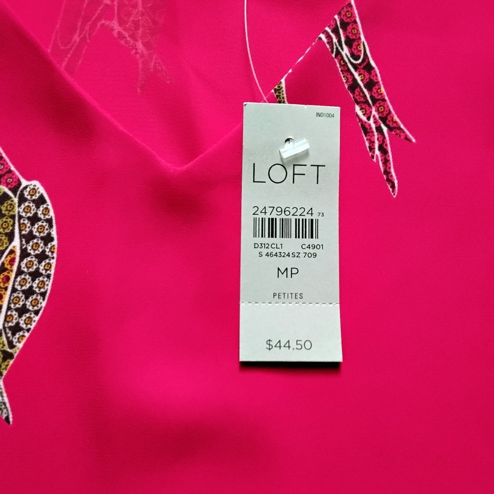 LOFT Petites Red Parrot Print Camisole – NWT – Size MP