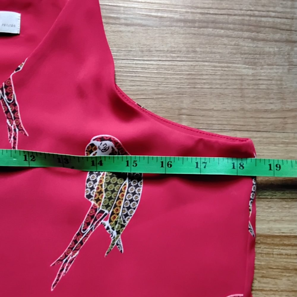 LOFT Petites Red Parrot Print Camisole – NWT – Size MP