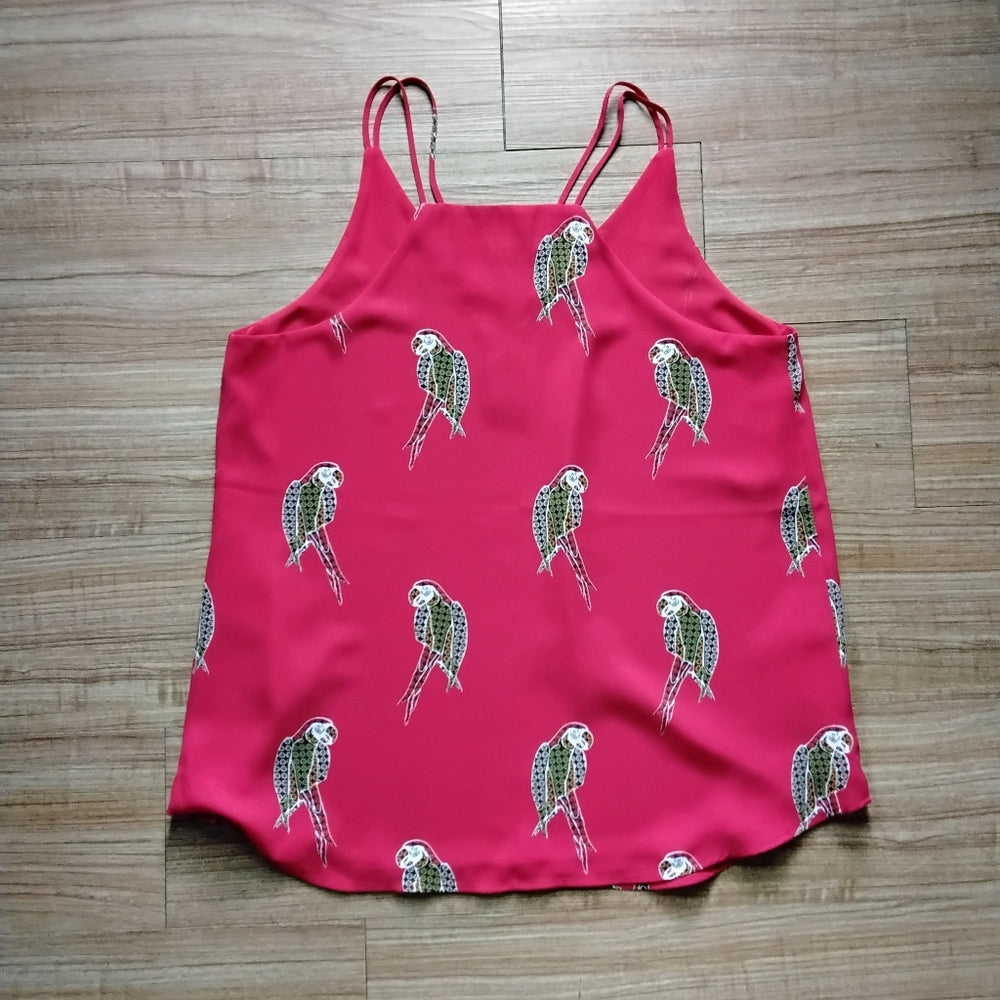 LOFT Petites Red Parrot Print Camisole – NWT – Size MP