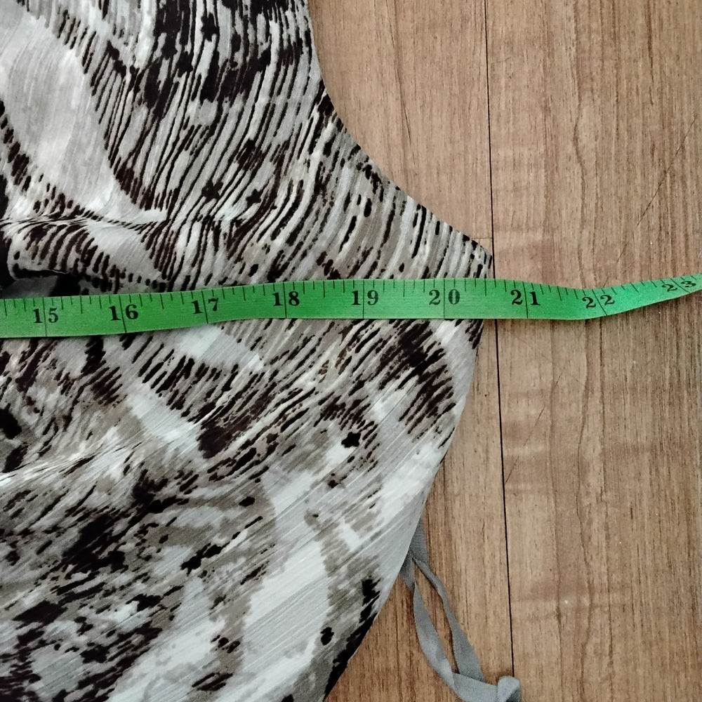 Evan-Picone Brown & Cream Abstract Midi Dress – Size 10