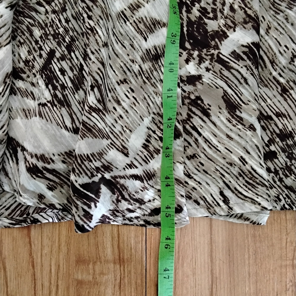 Evan-Picone Brown & Cream Abstract Midi Dress – Size 10