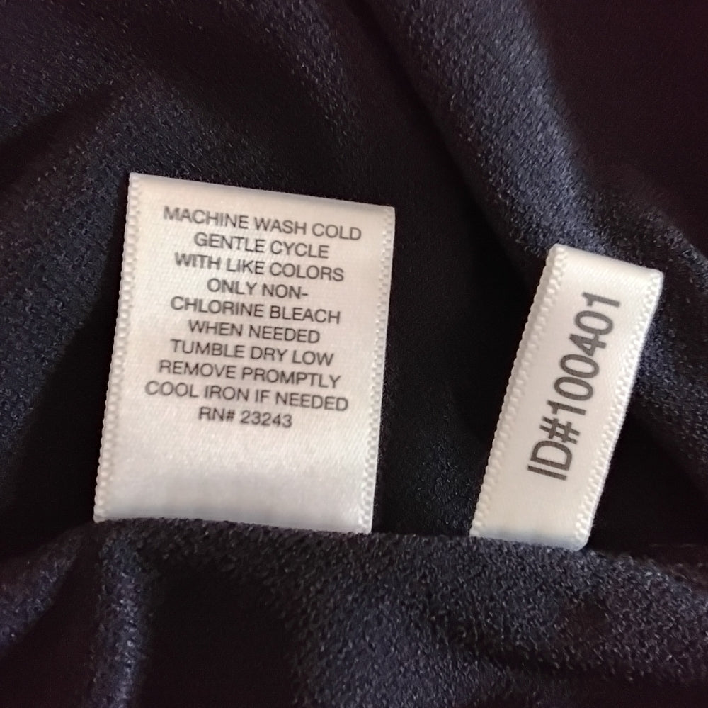 NY & Company 7th Avenue Navy Bow Blouse – Sheer Flutter Sleeves – Size S NWT