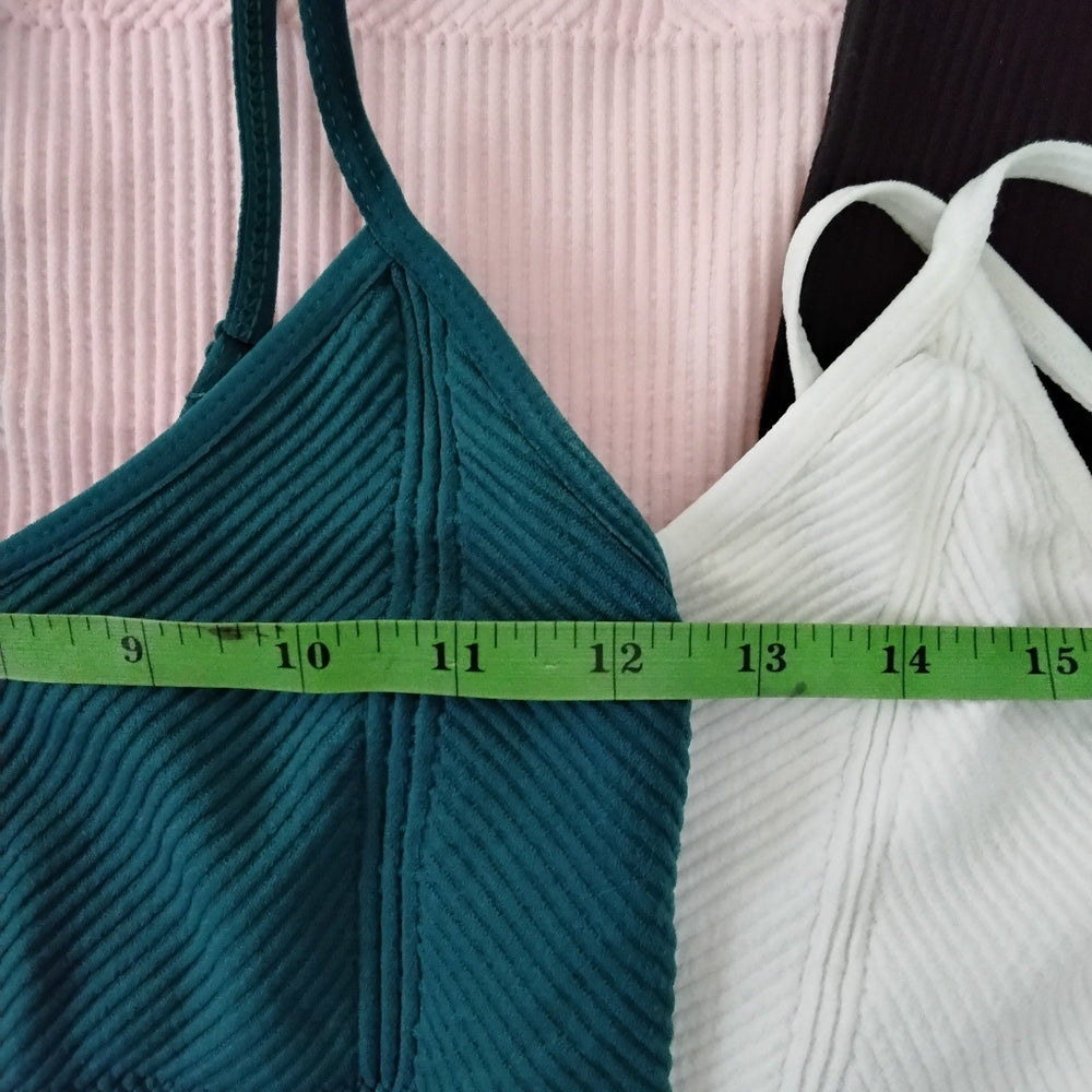 No Boundaries Ribbed Bralette-Style Spaghetti Strap Tops Bundle – XS