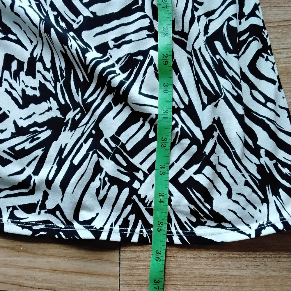 Max & Cleo Cream & Black Geometric Pocket Dress – Size 4