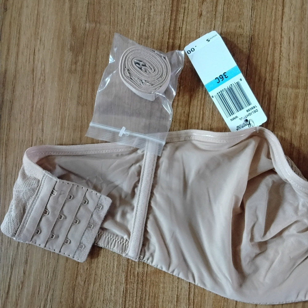 Paramour by Felina Lace Bra Detachable Straps– 36C NWT Elegance