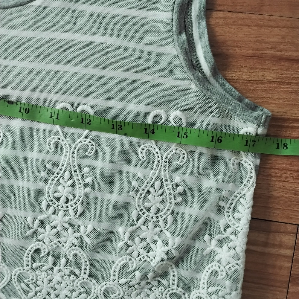 J.Crew Chic Gray Tank Tops Bundle – XS Lace & Stripe Tops