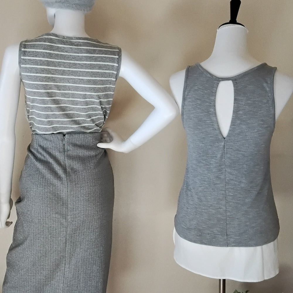 J.Crew Chic Gray Tank Tops Bundle – XS Lace & Stripe Tops