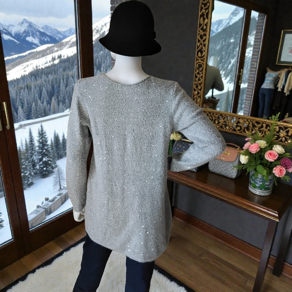 Apt. 9 Sparkling Scoop Neck Asymmetrical Cut Sweater Size Medium