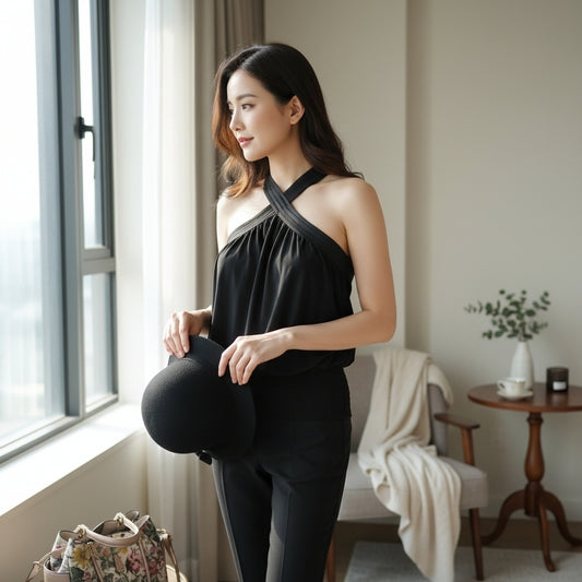 White House Black Market Cross Front Halter Tunic – Black XS, NWT