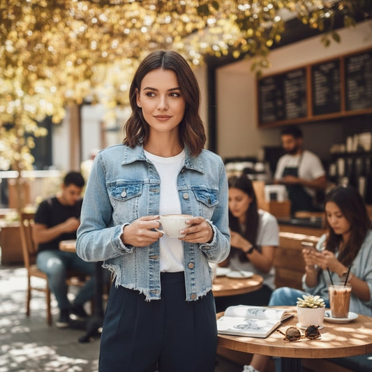 Frayed Cropped Denim Jacket by BLACK LABEL C’EST TOI – Size Small