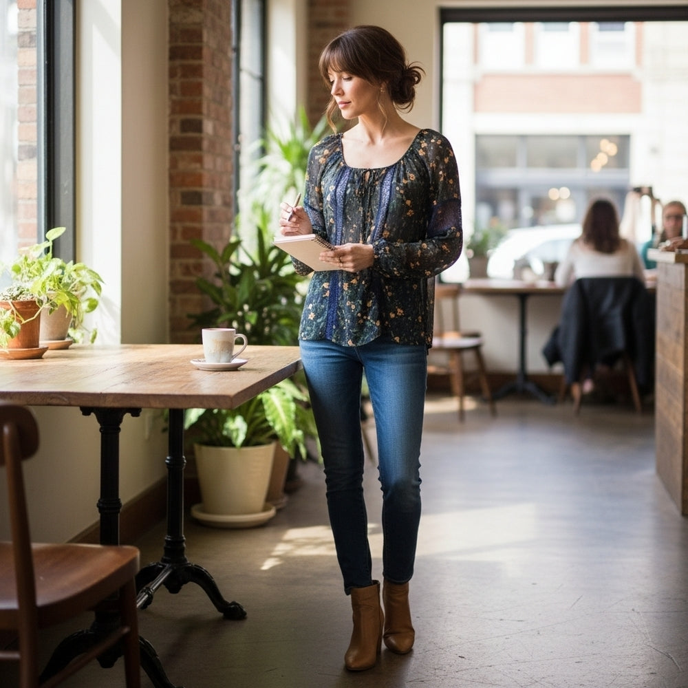 Princess Vera Wang Romantic Midnight Bloom Lace Juniors Blouse – Size Small