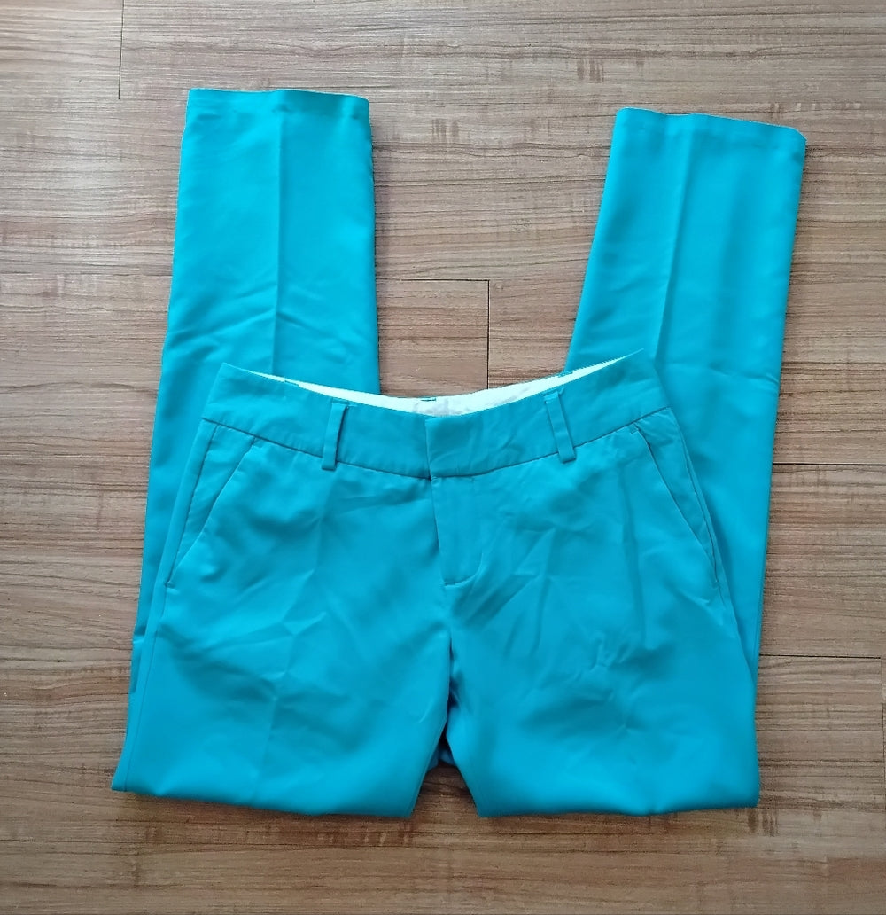Banana Republic Bold Turquoise Ryan Fit Straight Leg Trousers Sz 2