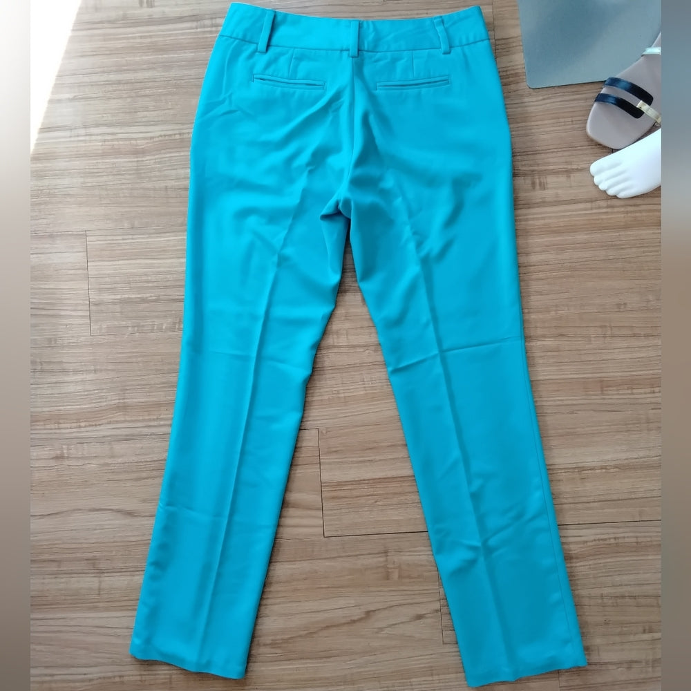 Banana Republic Bold Turquoise Ryan Fit Straight Leg Trousers Sz 2