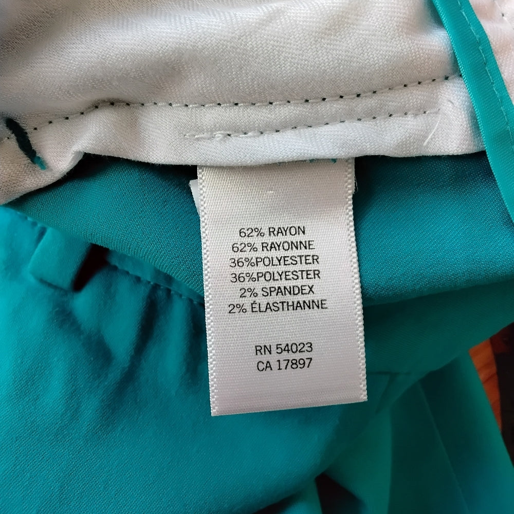 Banana Republic Bold Turquoise Ryan Fit Straight Leg Trousers Sz 2