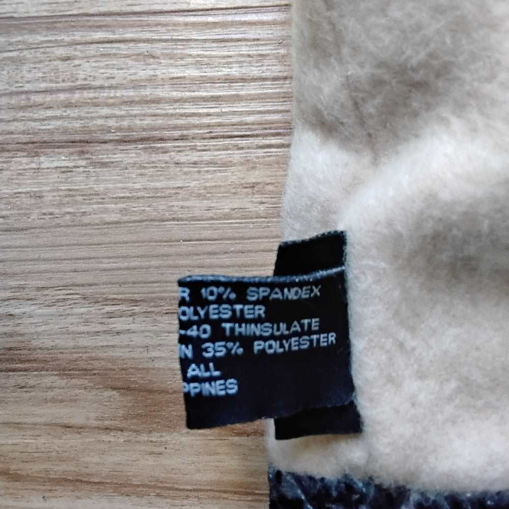 Cajoan Soft Black & Silver Leopard Print Gloves One Size Fits Most