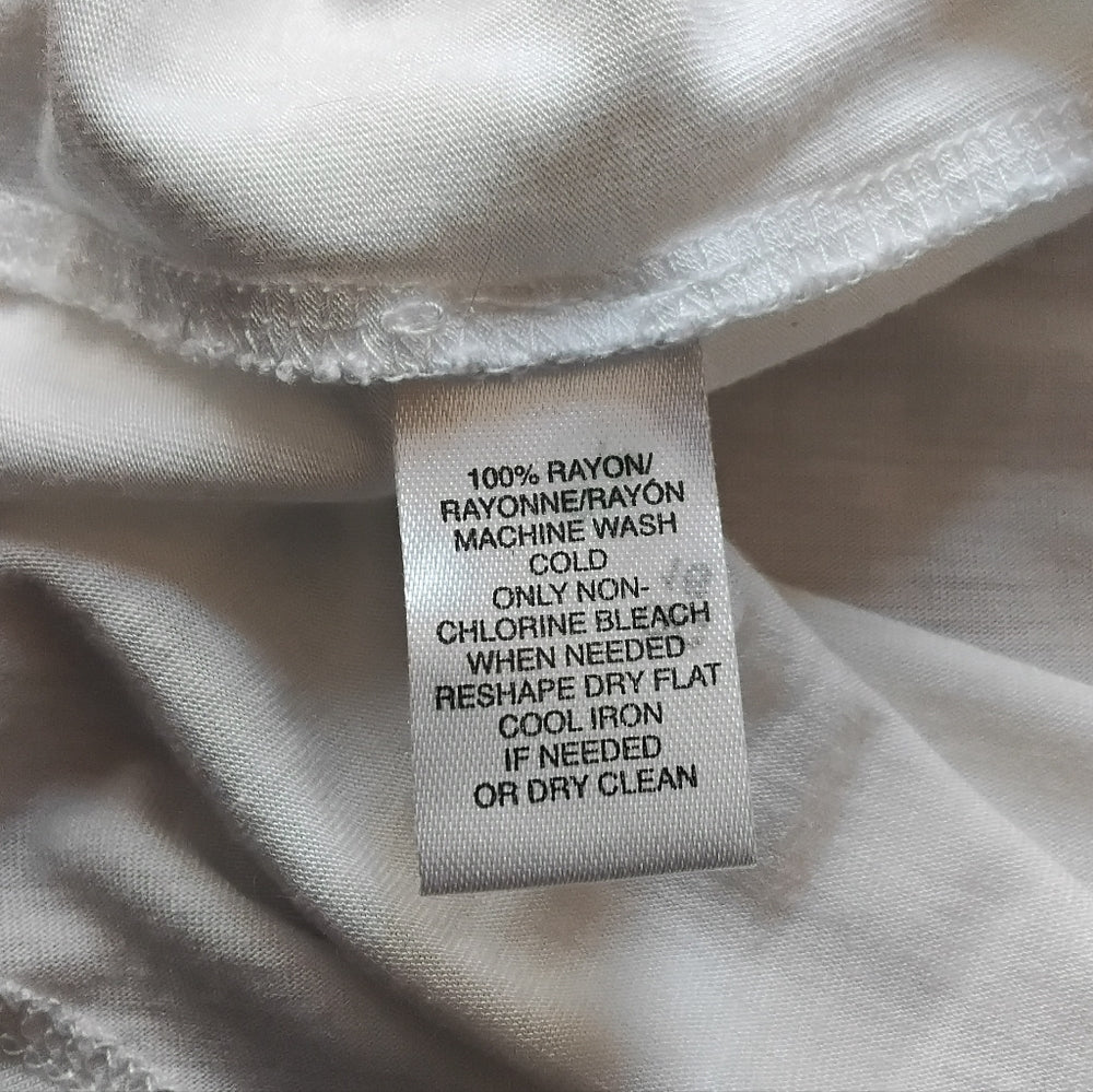 LOFT White Sleeveless Boho Top w/Pastel Tassels Sz XL