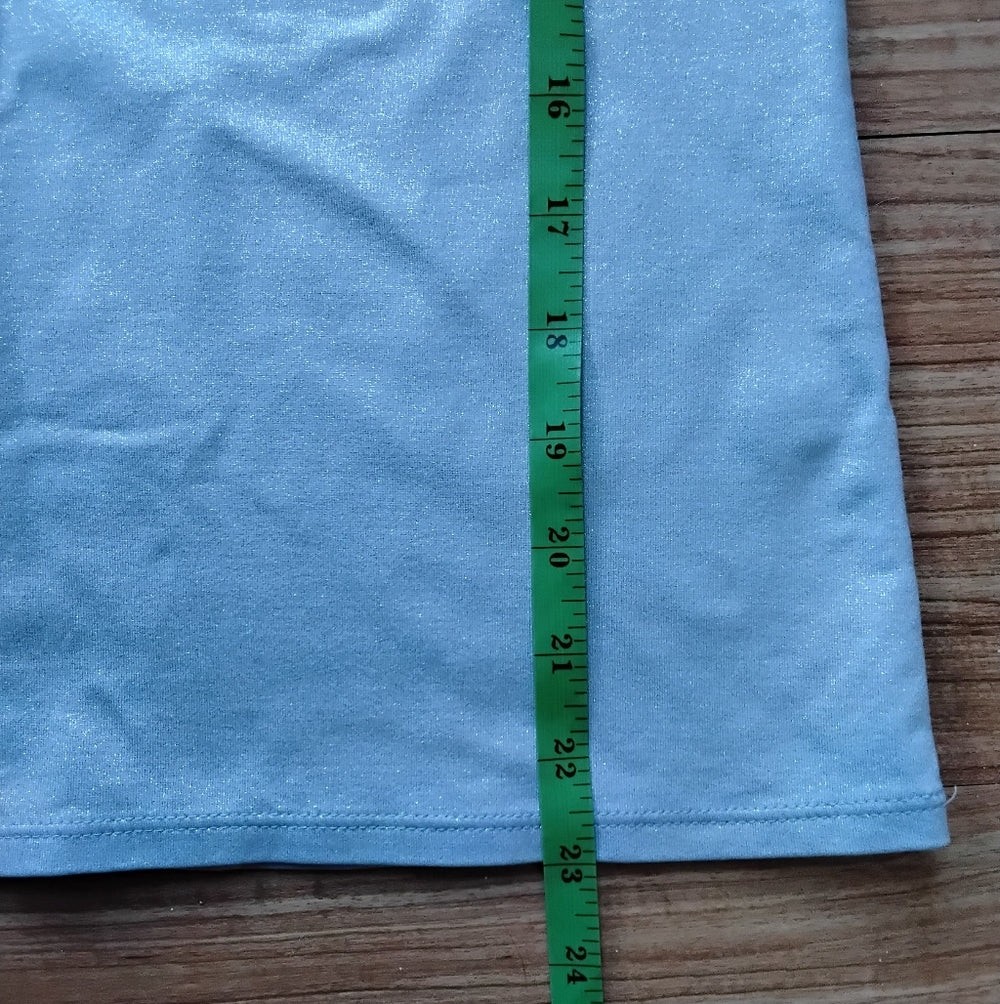 White House Black Market Light Blue Sleeveless Shimmer Top Sz Medium