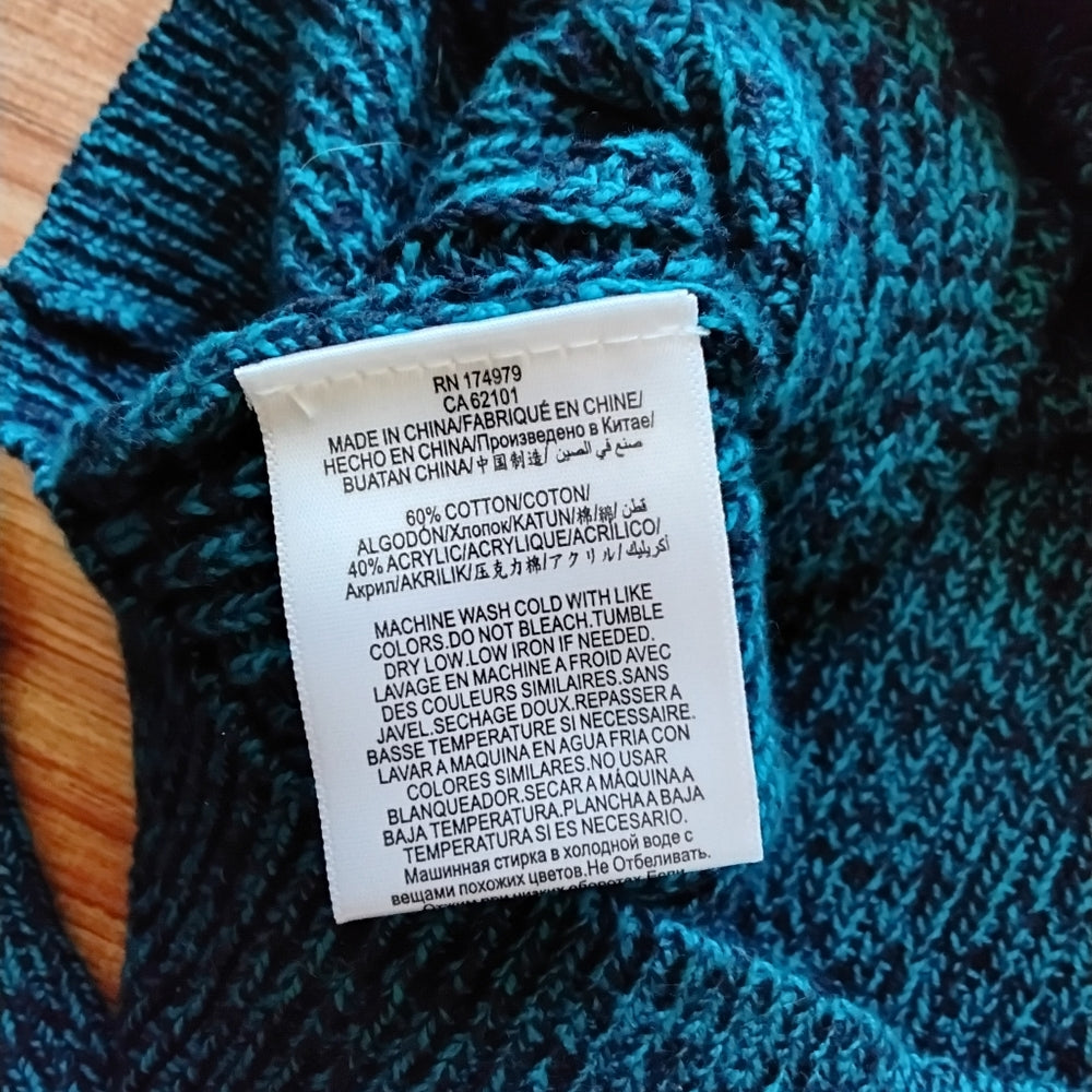 BCBG MaxAzria V-neck Thick Teal Sweater Sz Small