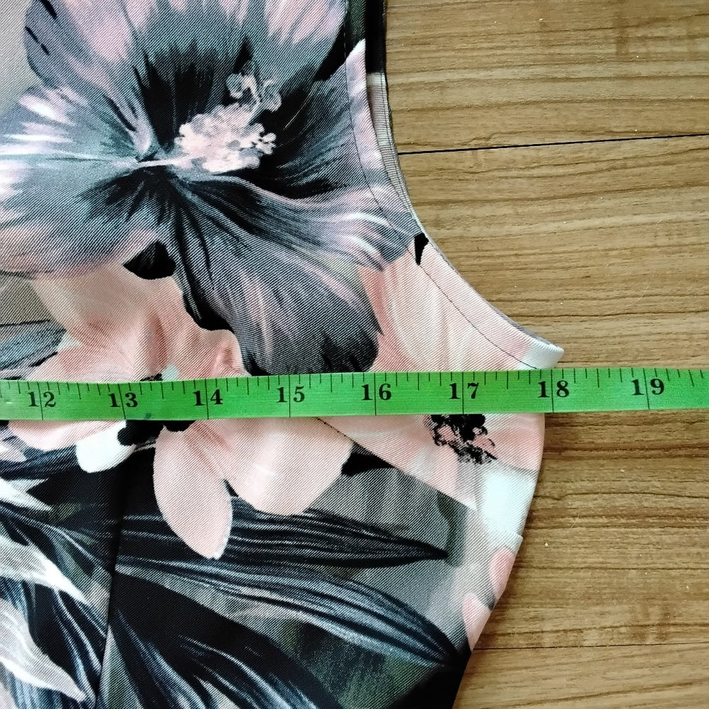 Connected Apparel Structured Sleeveless Sheath Dress Black, Pink & Gray Sz 10